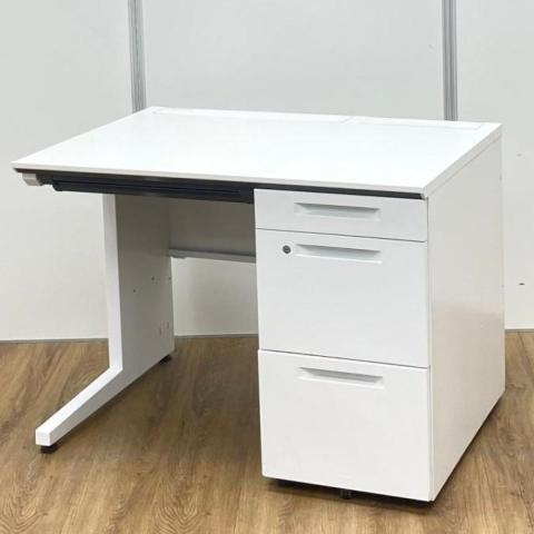 ☆W1000×D600㎜！【省スペースのオフィスに最適のコンパクトサイズ！】■コクヨ　アイエスシリーズ　片袖机　ホワイト　■配線カバーも充実の高品質デスク！【KOKUYO　iS】