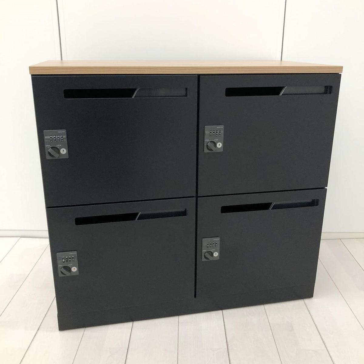 【フリーアドレスオフィスに最適！鍵の持ち運び不要なダイヤル錠ロッカー】■コクヨ(KOKUYO)製　イノン(iNON)シリーズ　4人用パーソナルロッカー　■投函口付き　■ダイヤル錠　■本体ブラック　ナチュラル天板【弊社使用欄：A01070849】【HU】【関東倉庫在庫品】
                        iNON
                                    中古
            