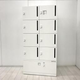 【在庫入替セール】■オカムラ(okamura)製　ピクスラインシリーズ　8人用パーソナルメールロッカー＋ラテラル書庫 　■ホワイト　■ダイヤル錠【A01044089】