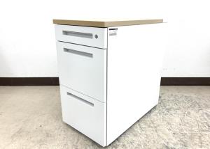 【在庫入れ替え】天板ナイス木目調カラー＆本体ホワイトA4ファイル2段収納可能タイプ◆イトーキ製【】