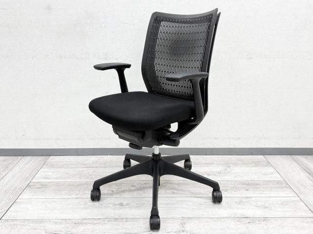 【中古】ヴィスコンテチェア  オカムラ（okamura） 肘付ローバックチェア