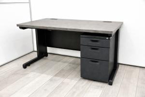 【大量注文も承ります！】スタイリッシュなブラックのデスクが入荷！今流行りの高級感あふれるダークトーンなおしゃれ家具！平机+3段ワゴンタイプ【AD】