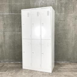 【省スペースに6名分の収納可能！常に人気の高い更衣用ロッカー！】■ナイキ(NAIKI) 製　LKロッカーシリーズ　6人用更衣ロッカー　W900×D515㎜　■ホワイト　■シリンダー錠【移転や増員を検討されている方にオススメ！】【AD】