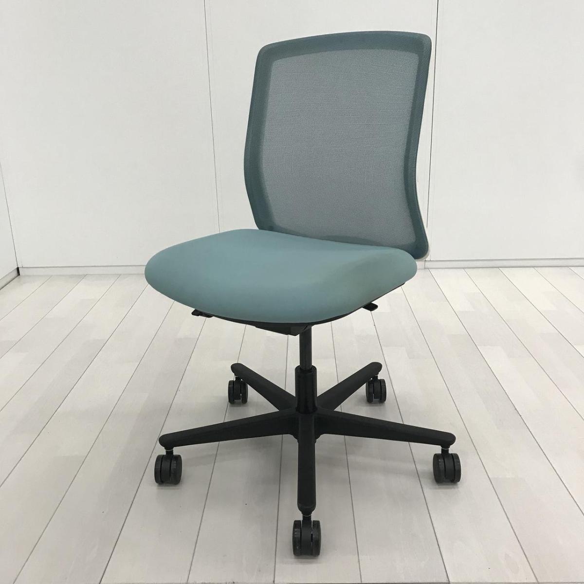 【背面メッシュのローコストチェア！】■ウチダ（UCHIDA）製　カリッサ2（Carissa2）チェア　肘無　ローバック　背面メッシュ　■アクアブルー
                        カリッサ2
                                    中古
            