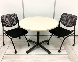 【セット商品（テーブル×1台、ネスティングチェア×2脚）】カフェテーブル オススメ(おすすめ) 大人気  ・KOKUYO/コクヨ ・VIENA/ビエナ　 ※横浜本店撮影画像※