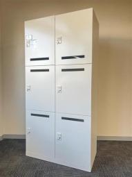 【在庫入れ替えセール品】オカムラ製のパーソナルロッカー！投入口あり！フリーアドレス化の必需品！　ダイヤル錠　6人用　■オカムラ/ピクスライン/ホワイト