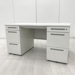 【577379】【あらゆる空間に調和するシンプルデザイン！両袖付きで収納量抜群！上長席にもおすすめ】■イトーキ（ITOKI）製　CZRシリーズ　両袖机　幅1400㎜　■シリンダー錠　■ホワイト　オフィスバスターズ　水戸サテライト　大子町　北茨城市　高萩市　日立市　常陸太田市　常陸大宮市　那珂市　東海村　ひたちなか市　城里町 水戸市　笠間市　茨城町　大洗町　小美玉市