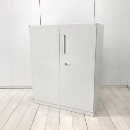 【収納物を見渡しやすい定番の両開き書庫！カギの持ち歩き不要なダイヤル錠タイプ！】■ウチダ(UCHIDA)製　ハイパーストレージ(HS)シリーズ　両開き　ローキャビネット　■ホワイト　■ダイヤル錠