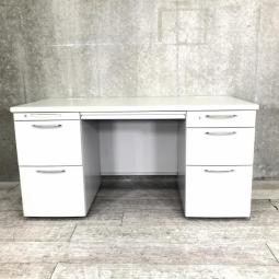 【スタンダードなデザインで高品質！】■オカムラ製（Okamura）　■SD-V　両袖デスク　W1400×D700×H700ｍｍ　■ライトグレー