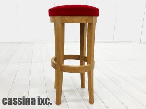 Cassina ixc. /カッシーナ イクスシー　ハイスツール H800　レッド　オーク材　張り座