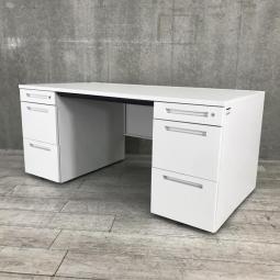 【外部倉庫在庫品】広々とした横幅1600㎜！上長席にもおすすめ！
■イトーキ/CZR/ホワイト　平机　引き出し付き　W1600×D700×H720mm【AO】【TOGS】