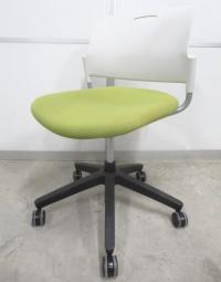 【シンプルで使いやすい！】■ウチダ　ミーティングチェア　座：グリーン　背：ホワイト樹脂【ABW】