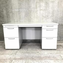 【スタンダードなデザインで高品質！】■オカムラ製（Okamura）　■SD-V　両袖デスク　W1400×D700×H700ｍｍ　■ライトグレー