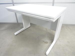 【コンパクトで人気な省スペースタイプ！】■ライオン　平デスク　W1000×D600×H720mm　ホワイト　■奥行スリムなワークデスク！