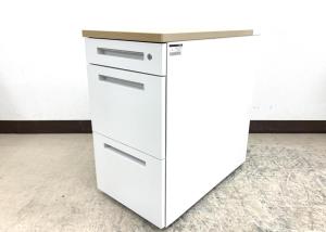 天板ナイス木目調カラー＆本体ホワイトA4ファイル2段収納可能タイプ◆イトーキ製