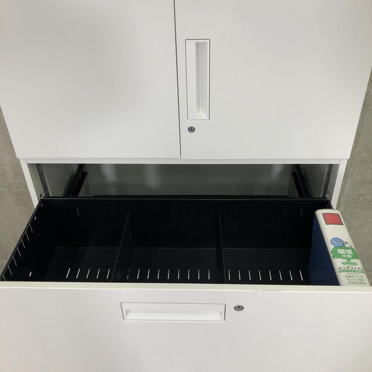 中古】エディア コクヨ/KOKUYO ハイキャビネット／両開き＋3段ラテラル 