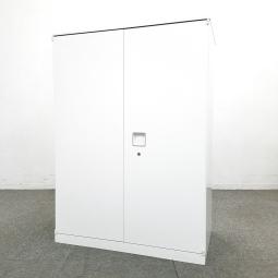 【見栄えの良いホワイト天板付きタイプ！】■オカムラ　レクトラインシリーズ　両開き書庫　W800×D450×H1120mm　天板付き　ホワイト【Okamura　Rectline】