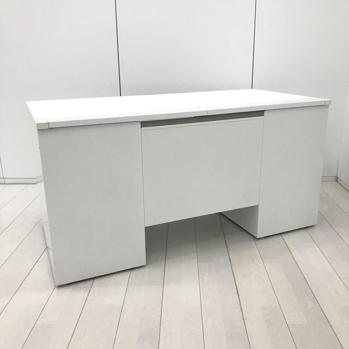 中古　Inaba　オフィスデスク（デュエナ2台）　傷有　おまけ（袖机1台）【引渡し限定】 送料無料】 イナバ DUENA デュエナK ケースウェイカバー オフィス