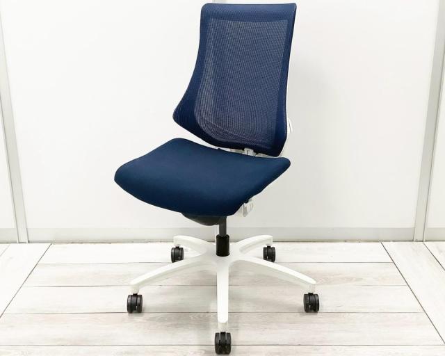 【中古】エフメッシュ KG-170JB-W9B2 イトーキ（ITOKI） 肘無ハイバックチェア