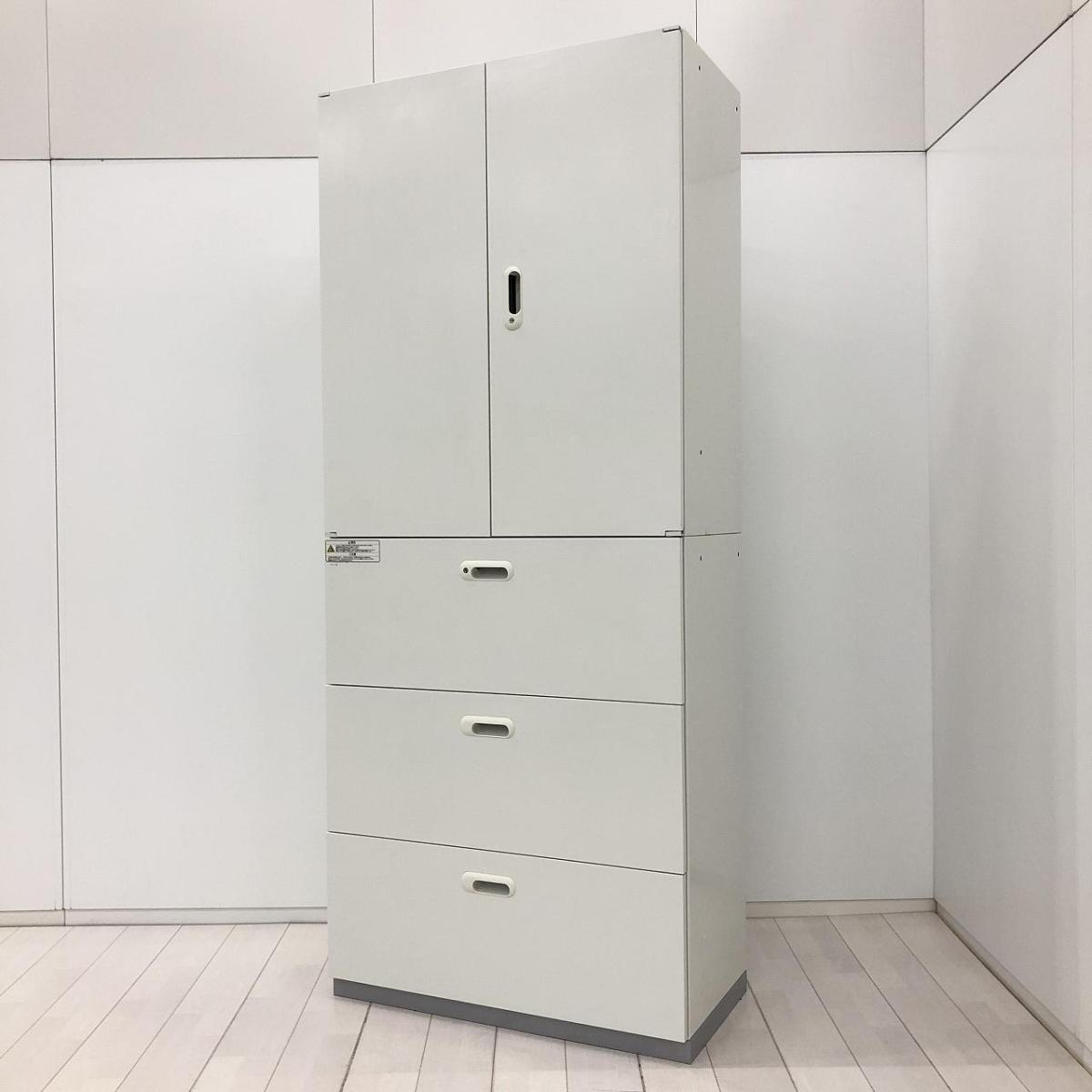 【大容量の上下書庫セット！オフィス書類を一気に整理！】■プラス（PLUS）製　LX-5シリーズ　両開き+３段ラテラル　書庫セット　H2160㎜　■シリンダー錠　■ホワイト
                        LINX LX-5
                                    中古
            