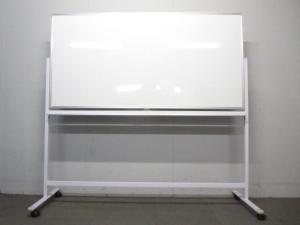 【珍しい中古のホワイトボード！】オカムラ製　4380シリーズ　板面：W1800×H900mm　両面タイプ　■ミーティングの必需品！キャスター付で移動もラクラク！■安心の国内有名メーカー製！