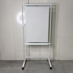 【書いて、動かして、すぐ使える。会議効率を一段上へ！】■プラス（PLUS）製　自立式・ 両面ホワイトボード　キャスター付き　W725×D465×H1615mm　■ホワイト