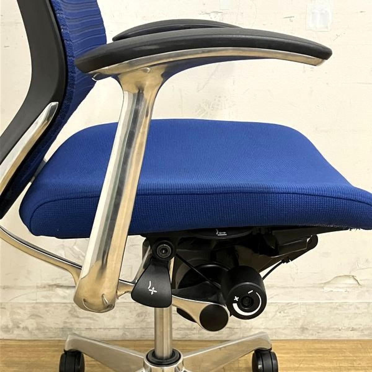【okamura】オカムラ バロンチェア メッシュ ネイビー 肘付 中古】バロンチェア CP43BR FGR3 オカムラ/okamura 肘付ローバック