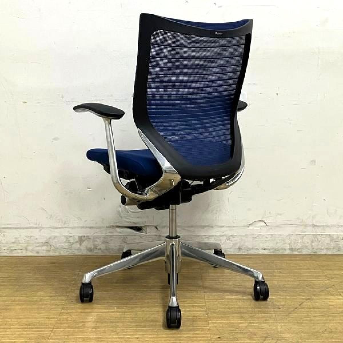【okamura】オカムラ バロンチェア メッシュ ネイビー 肘付 中古】バロンチェア CP43BR FGR3 オカムラ/okamura 肘付ローバック