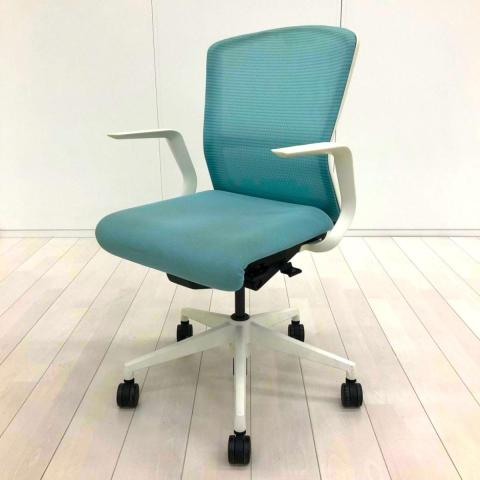 【中古】エルフィ ELA2-00B ウチダ（UCHIDA) 肘付ミドルバックチェア