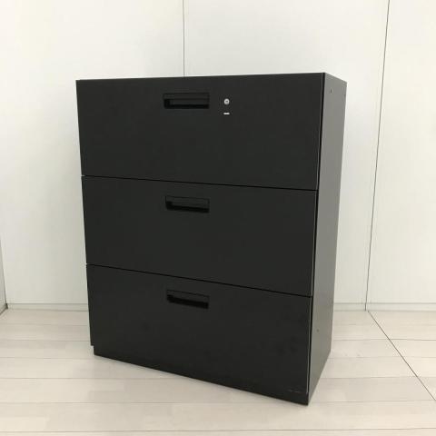 【中古】L6 NS-105H-3 BK プラス（PLUS） ローキャビネット／ラテラル