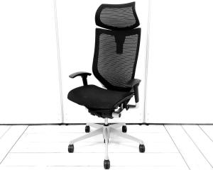 【2022年製】【座面メッシュ】スタンダードメッシュ ブラックフレーム アームレスト付き ヘッド付きオススメ(おすすめ) 大人気 ・Okamura/オカムラ ・Baron/バロン ※横浜本店撮影画像※