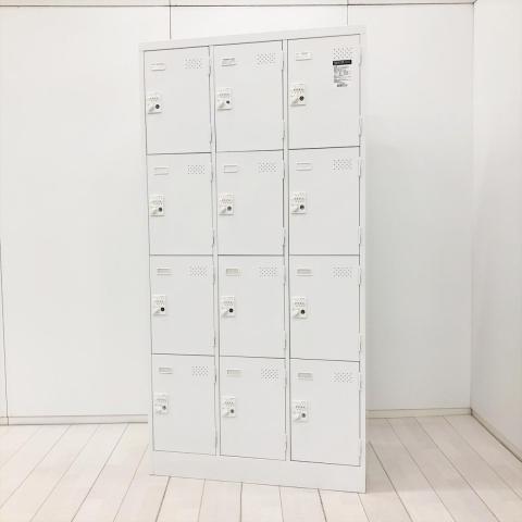 【中古】LKロッカー LK-DN9SAWN*3レツ4ダン コクヨ（KOKUYO） 12人用パーソナルロッカー