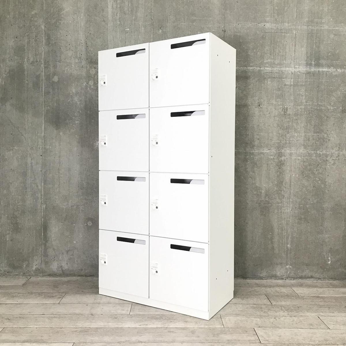 【フリーアドレスの相棒！ダイヤル錠タイプの8人用メールロッカー！】■コクヨ(KOKUYO)製　エディア(EDIA)シリーズ　8人用ロッカー　パーソナルロッカー　■投函口付　■ダイヤル錠　■ホワイト
                        エディアロッカー
                                    中古
            