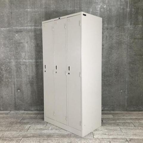 【中古】システム TJK ウチダ（UCHIDA) 3人用更衣ロッカー