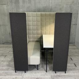 【22年製】【個室感がほどよく増して集中して作業が出来ます！】■コクヨ製　フォーレ　ワークブース　ソファ・ライト付き　■ブラウン 【ABW商材】【関東倉庫在庫品】【弊社使用欄：A01072647】