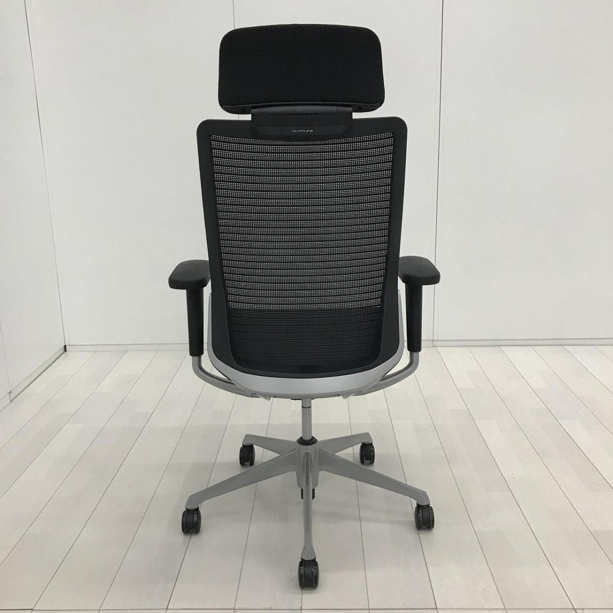 中古】コーラルメッシュ CQ8AGR FSH1 オカムラ/okamura 肘付ハイバック 