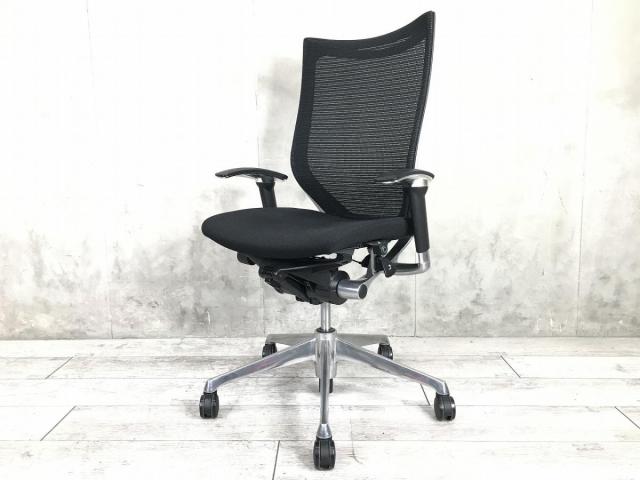 【中古】バロンメッシュチェア  オカムラ（okamura） 肘付ハイバックチェア