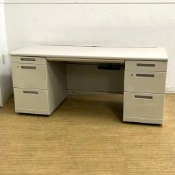 コクヨ　MX　両袖机　ニューグレー　鍵付き　シリンダー錠　W1600の広めなサイズ　役員用・上長用にうってつけ