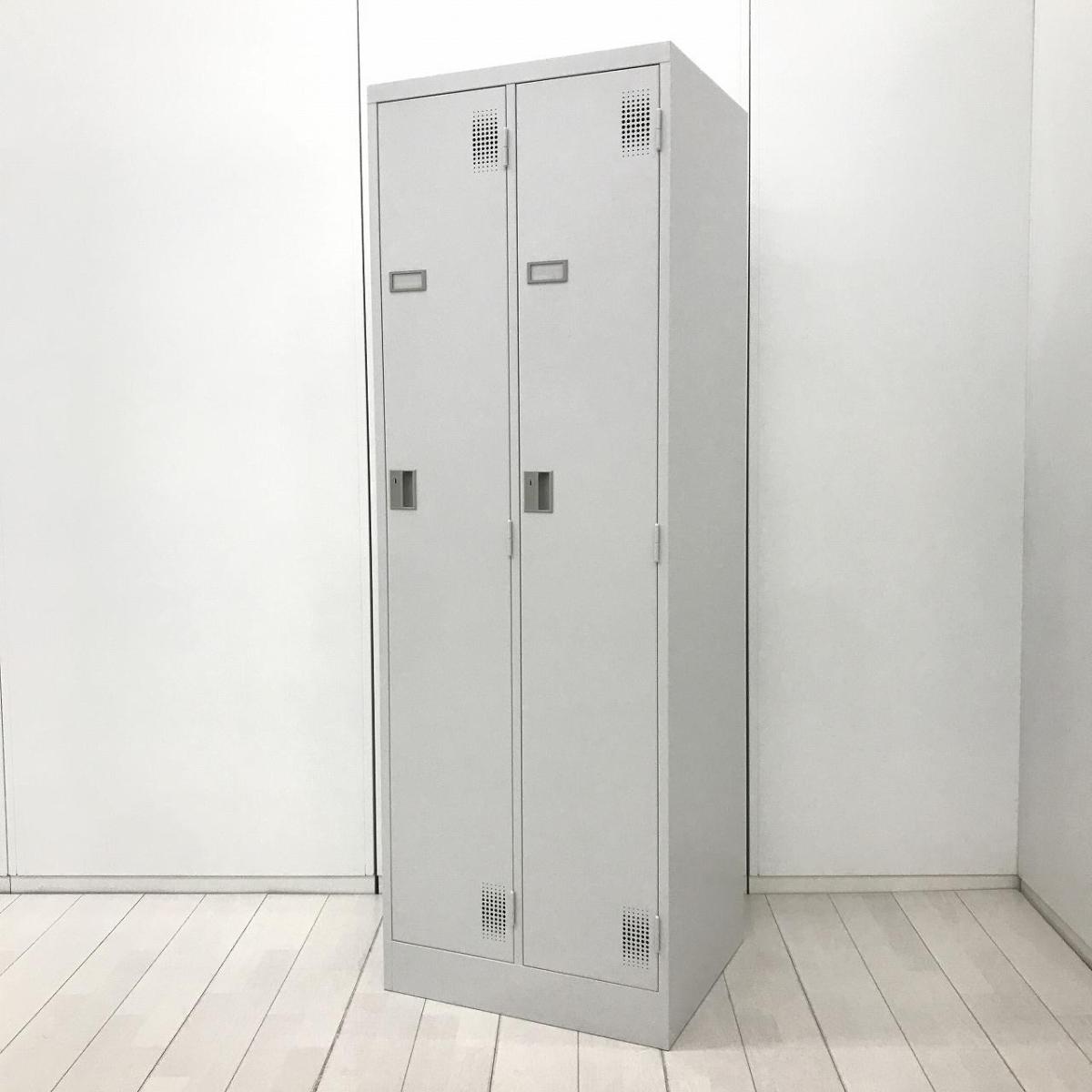 【急な増員にもお勧めの2人用ロッカー！持ち物管理の必需品！】■豊國工業製　TLKシリーズ　2人用ロッカー　更衣用ロッカー　W610×D515㎜　■シリンダー錠　■ライトグレー
                        その他シリーズ
                                    中古
            