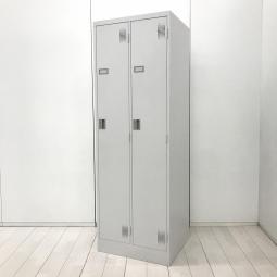 【急な増員にもお勧めの2人用ロッカー！持ち物管理の必需品！】■豊國工業製　TLKシリーズ　2人用ロッカー　更衣用ロッカー　W610×D515㎜　■シリンダー錠　■ライトグレー