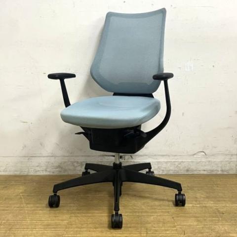 コクヨ　ing（イング） バーチカルタイプ　背：メッシュ　固定肘　アッシュターコイズ×ブラックフレーム×ブラック樹脂脚　オリジナリティあふれる逸品