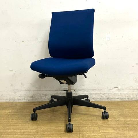 コクヨ　ウィザード3　肘無しチェア　ローバックモデル　プルシアンブルー×ホワイトフレーム　定番のロングセラーシリーズ【愛知・名古屋・豊田・静岡・浜松】
