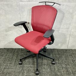 ★数揃います！/メッシュチェアでこの価格！ 【人間工学に基づいた快適な座り心地！】■ウチダ　エルフィチェア　肘付　レッド　■スタイリッシュなデザインに多彩な機能搭載！【UCHIDA　Elfie】