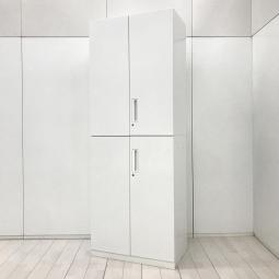 【観音開きですべての書類を見渡せ、必要な書類がラクに取り出せる！人気の書庫セット！】■コクヨ（KOKUYO）製　エディア（EDIA）シリーズ　上下両開き書庫セット　ハイキャビネット　H2160㎜　■シリンダー錠　■ホワイト