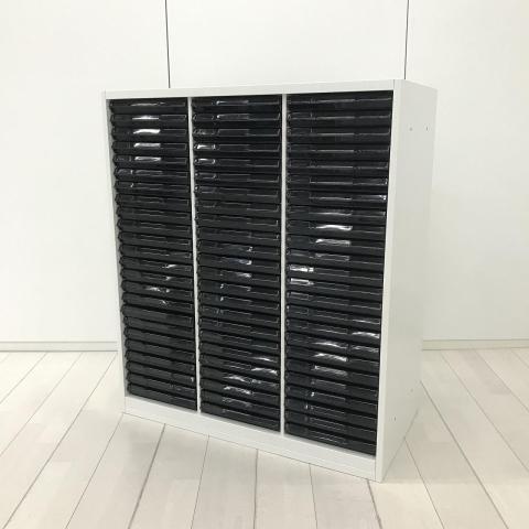 【書類保管に最適！】◇内田洋行（UCHIDA）製　◇HSシリーズ　◇クリスタルトレー　◇浅型3列×24段　B4対応　◇ホワイト