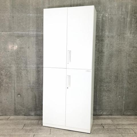 【省スペースに大容量収納！D400mmタイプ！】■コクヨ　エディアシリーズ　上下両開き書庫セット　ホワイト　■オフィス書類をまとめて整理！【KOKUYO　EDIA】