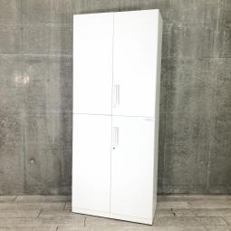 【省スペースに大容量収納！D400mmタイプ！】■コクヨ　エディアシリーズ　上下両開き書庫セット　ホワイト　■オフィス書類をまとめて整理！【KOKUYO　EDIA】