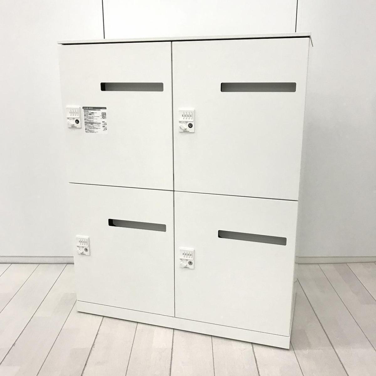 【フリーアドレス化オフィスに必須！鍵の持ち歩き不要のダイヤル錠ロッカー！】■オカムラ(okamura)製　レクトライン(Rectline)シリーズ　パーソナルロッカー　4人用ロッカー　■天板・投函口付き　■ダイヤル錠　■ホワイト
                        レクトラインロッカー
                                    中古
            