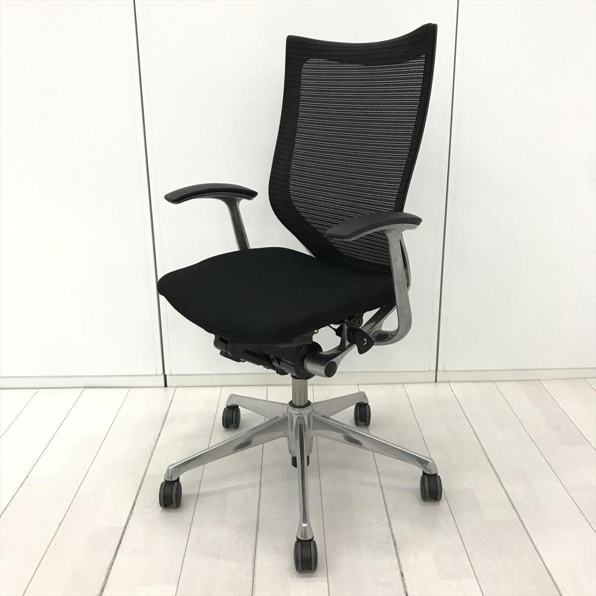 中古】バロンチェア CP45BR FDF1 オカムラ/okamura 肘付ハイバック 