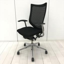 5/1入荷【長時間の着座でも疲れにくい！ベストなポジションが得られる先進設計！】■オカムラ（okamura）製　バロン（Baron）チェア　肘付　ハイバック　ハードパッド　■固定肘　■ブラック